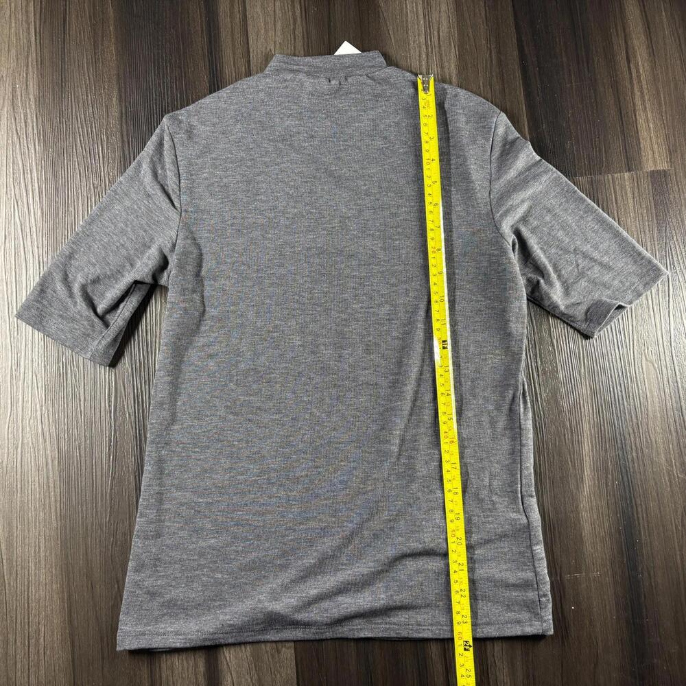 MNG Solid Gray Basic Top Women's Size Large High … - image 7